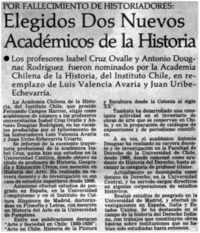 Elegidos dos nuevos Académicos de la Historia