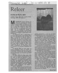 El Chile de Pío IX, 1824  [artículo] Elena Vial.