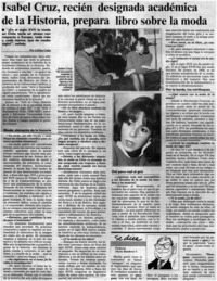 Isabel Cruz, recién designada académica de la Historia, prepara libro sobre la moda