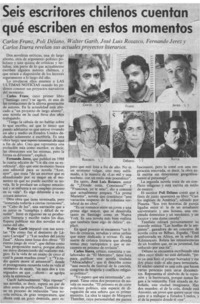 Seis escritores chilenos cuentan qué escriben en estos momentos