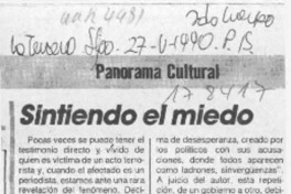Sintiendo el miedo  [artículo].