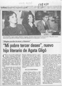 "Mi pobre tercer deseo", nuevo hijo literario de Agata Gligo  [artículo].