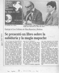 Se presentó un libro sobre la sabiduría y la magia mapuche  [artículo].