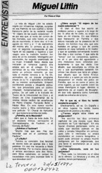 Miguel Littin  [artículo] Plinio el Viejo.