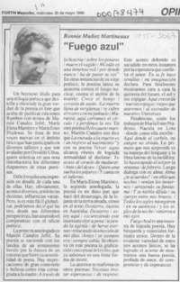 "Fuego azul"  [artículo] Ronnie Muñoz Martineaux.