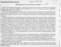 "Bibliografía frutícola de Chile"  [artículo].