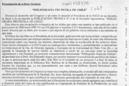 "Bibliografía frutícola de Chile"  [artículo].