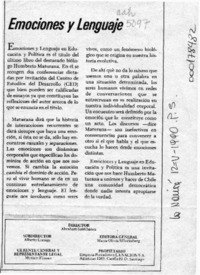 Emociones y lenguaje  [artículo].