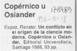 Copérnico u Osiander  [artículo] Javier García.