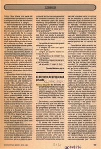 El derecho de propiedad privada  [artículo] Armando Uribe.