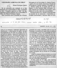 "Geografía agrícola de Chile"  [artículo].