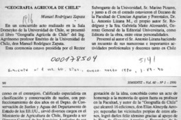 "Geografía agrícola de Chile"  [artículo].