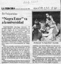 "Negra Ester" va a la Universidad  [artículo] Rodrigo García.