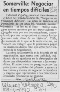 Somerville, negociar en tiempos difíciles  [artículo].