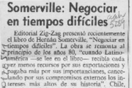 Somerville, negociar en tiempos difíciles  [artículo].