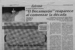 "El Decamerón" reaparece al comenzar la década  [artículo].