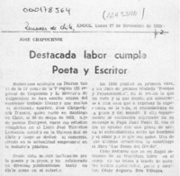 Destacada labor cumple poeta y escritor  [artículo].