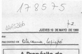 A propósito de "Un caballero andante"  [artículo] Antonio Berral Cardeñosa.