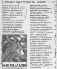 El Fascismo según Vittorio Di Girólamo  [artículo].