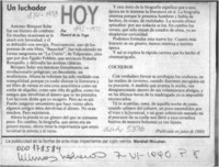 Un luchador  [artículo] Daniel de la Vega.