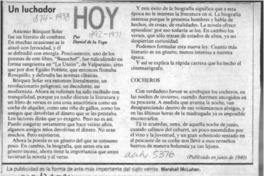 Un luchador  [artículo] Daniel de la Vega.