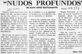 "Nudos profundos"  [artículo] Matías Rafide.