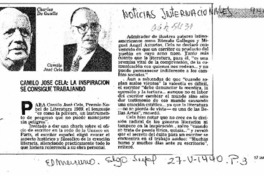 Camilo José Cela, la inspiración se consigue trabajando  [artículo].