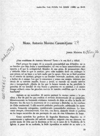 Mons. Antonio Moreno Casamitjana  [artículo] Jorge Medina E.