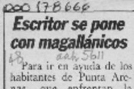 Escritor se pone con magallánicos  [artículo].