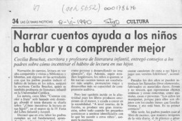 Narrar cuentos ayuda a los niños a hablar y a comprender mejor  [artículo].