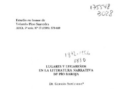 Para recordar a Pío Baroja  [artículo] Alfonso Calderón.
