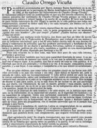 Claudio Orrego Vicuña  [artículo] Marco Antonio Rocca Santelices.