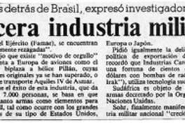 Chile tiene tercera industria militar de A. Latina  [artículo].