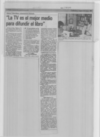 "La TV es el mejor medio para difundir el libro"