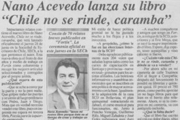 Nano Acevedo lanza su libro "Chile no se rinde, caramba"