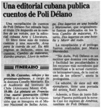 Una Editorial cubana publica cuentos de Poli Délano