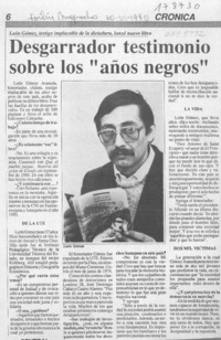 Desgarrador testimonio sobre los "años negros"  [artículo].