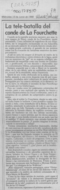 La Tele-batalla del conde de La Fourchette  [artículo].