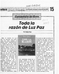 Toda la razón de Luz Paz  [artículo] Nadya Rojo.