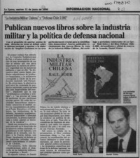 Publican nuevos libros sobre la industria militar y la política de defensa nacional  [artículo].