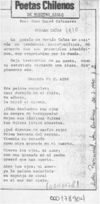 Poetas chilenos de nuestro siglo  [artículo] Juan Guixé Cañizares.