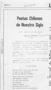 Poetas chilenos de nuestro siglo  [artículo] Juan Guixé Cañizares.