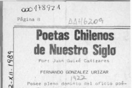 Poetas chilenos de nuestro siglo  [artículo] Juan Guixé Cañizares.