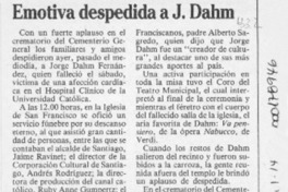 Emotiva despedida a J. Dahm  [artículo].