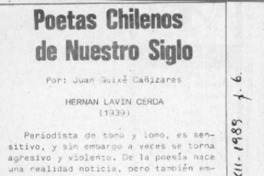 Poetas chilenos de nuestro siglo  [artículo] Juan Guixé Cañizares.