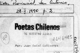 Poetas chilenos de nuestro siglo  [artículo] Juan Guixé Cañizares.