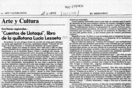 "Cuentos de Llotaqui", libro de la quillotana Lucía Lezaeta  [artículo] Magdiel Gutiérrez Pérez.