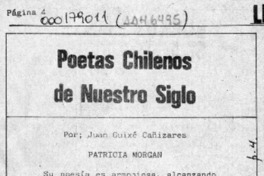 Poetas chilenos de nuestro siglo  [artículo] Juan Guixé Cañizares.
