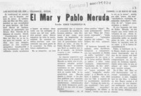 El mar y Pablo Neruda  [artículo] Jorge Valenzuela M.
