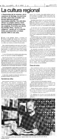 La Cultura regional  [artículo].